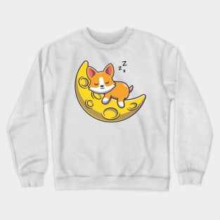 Cute Kawaii Fox Sleeping on Moon Crewneck Sweatshirt